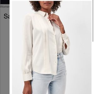 Satin pleated shirt